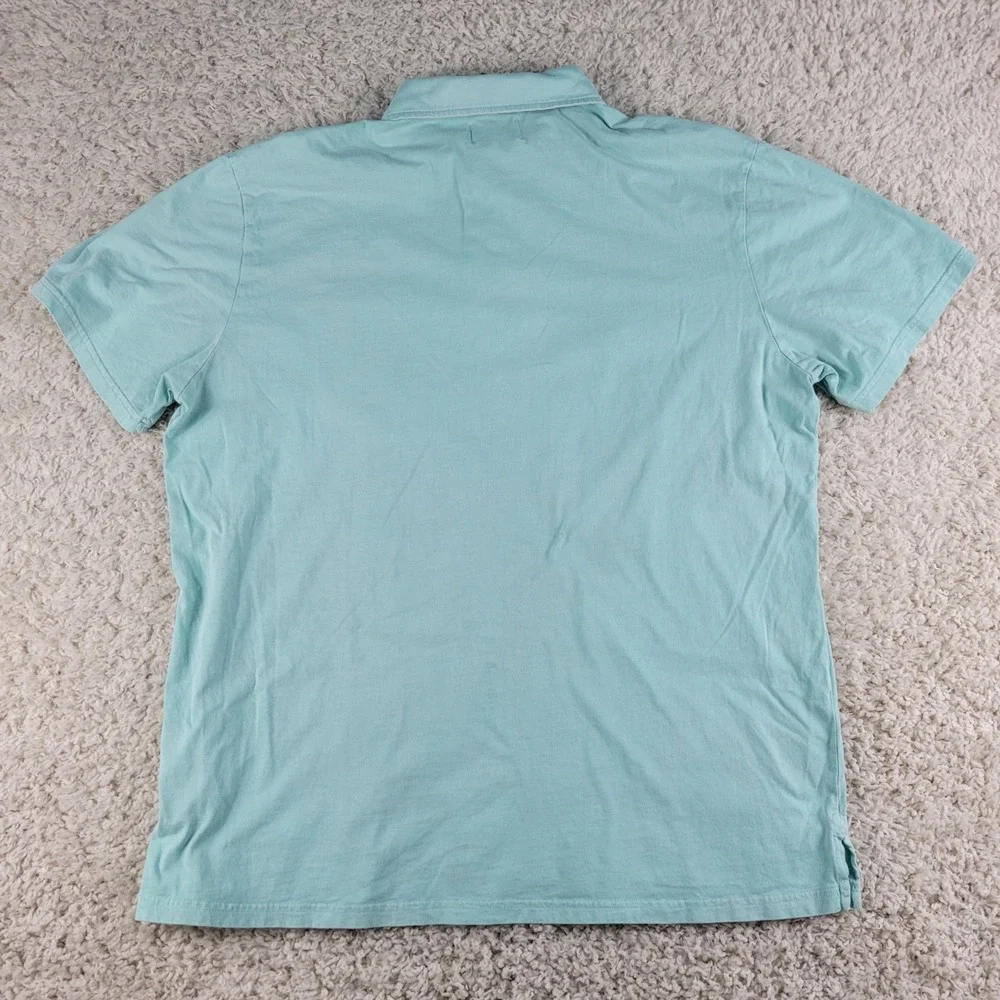 Southern Tide Polo Shirt Mens XXL Blue Green Mint Short Sleeve 100%Cotton Pocket